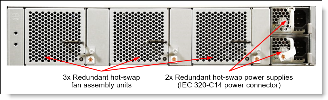 DB630S FC SAN Switch non-port-side view