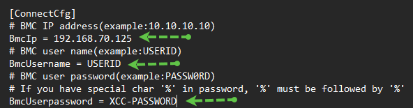 Example of edited config.ini file