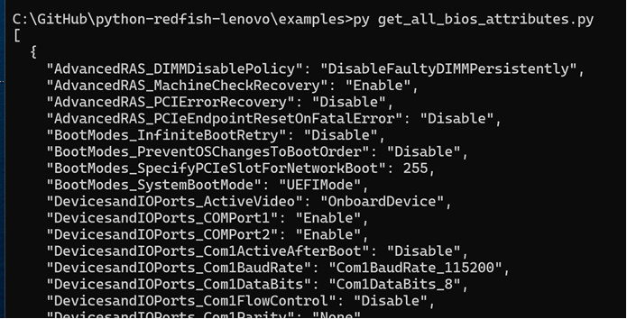 Example of BIOS details
