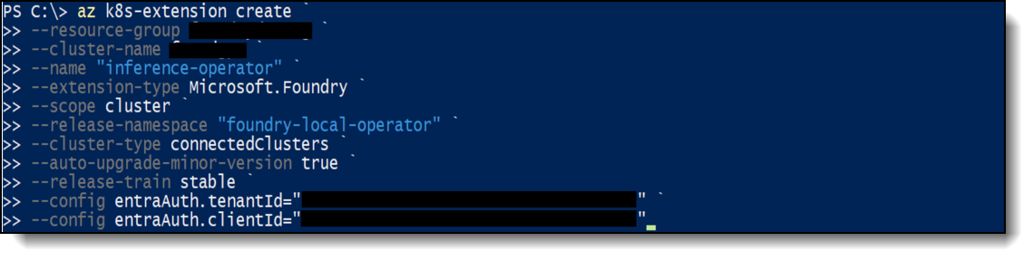 FOUNDRY LOCAL INFERENCE OPERATOR EXTENSION CONFIGURATION