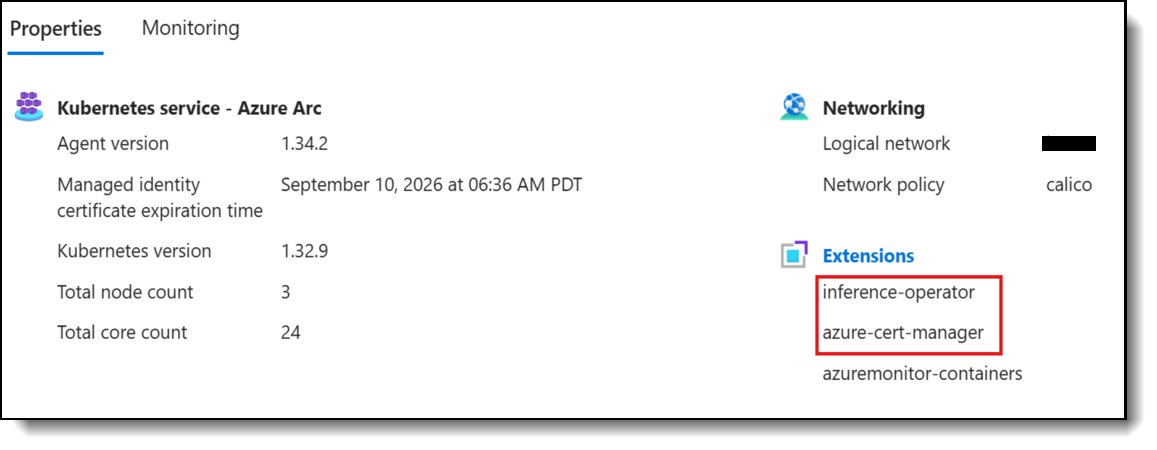 AZURE PORTAL VIEW OF INSTALLED EXTENSIONS